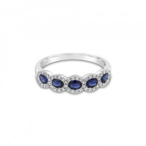 Ring Κ18 with Brilliant & Sapphire