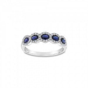Ring Κ18 with Brilliant & Sapphire