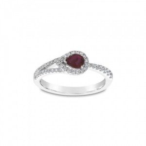 Δαχτυλίδι Κ18 με Brilliant & Ρουμπίνι