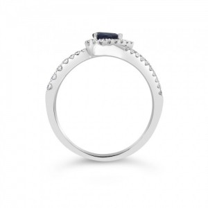 Ring Κ18 with Brilliant & Sapphire