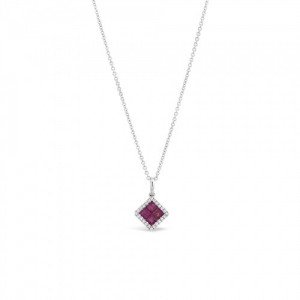Necklace Κ18 with Brilliant & Ruby