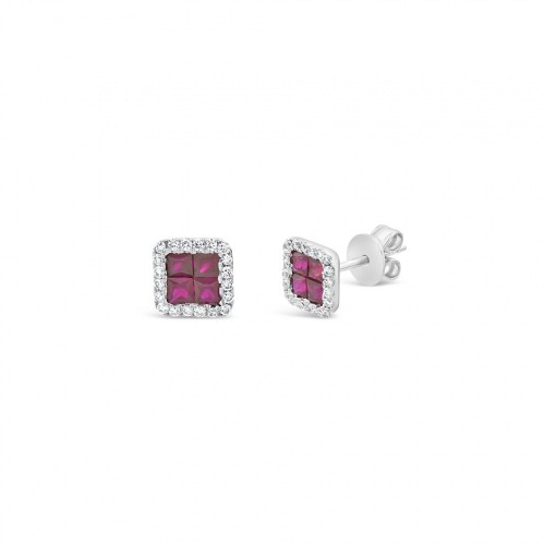 Earrings Κ18 with Brilliant 2