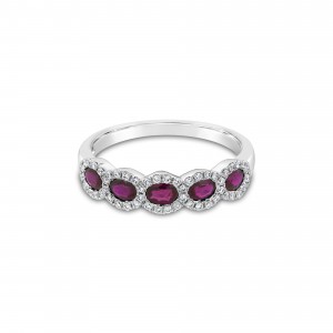 Ring Κ18 with Brilliant & Ruby